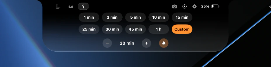 Lenotch timer presets from 1 minute to 1 hour