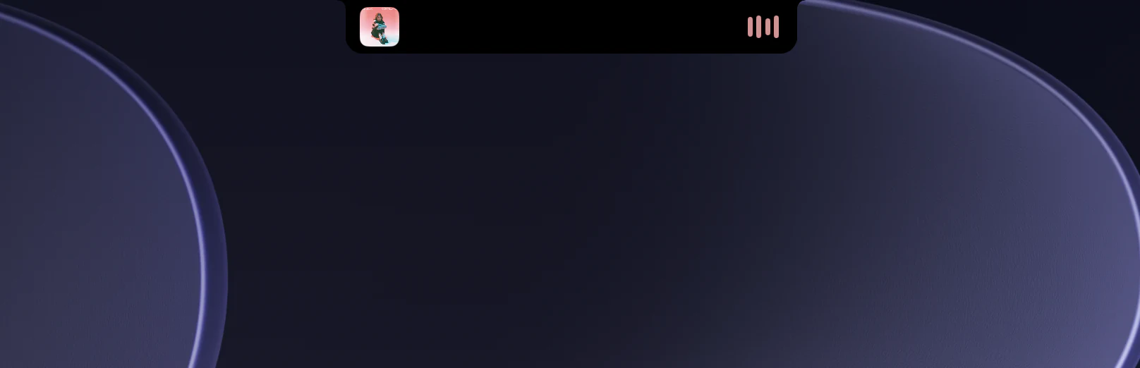 Lenotch playing music in the closed MacBook notch